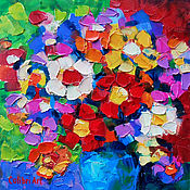 Картины и панно handmade. Livemaster - original item Daisies painting abstract flowers still life with flowers. Handmade.