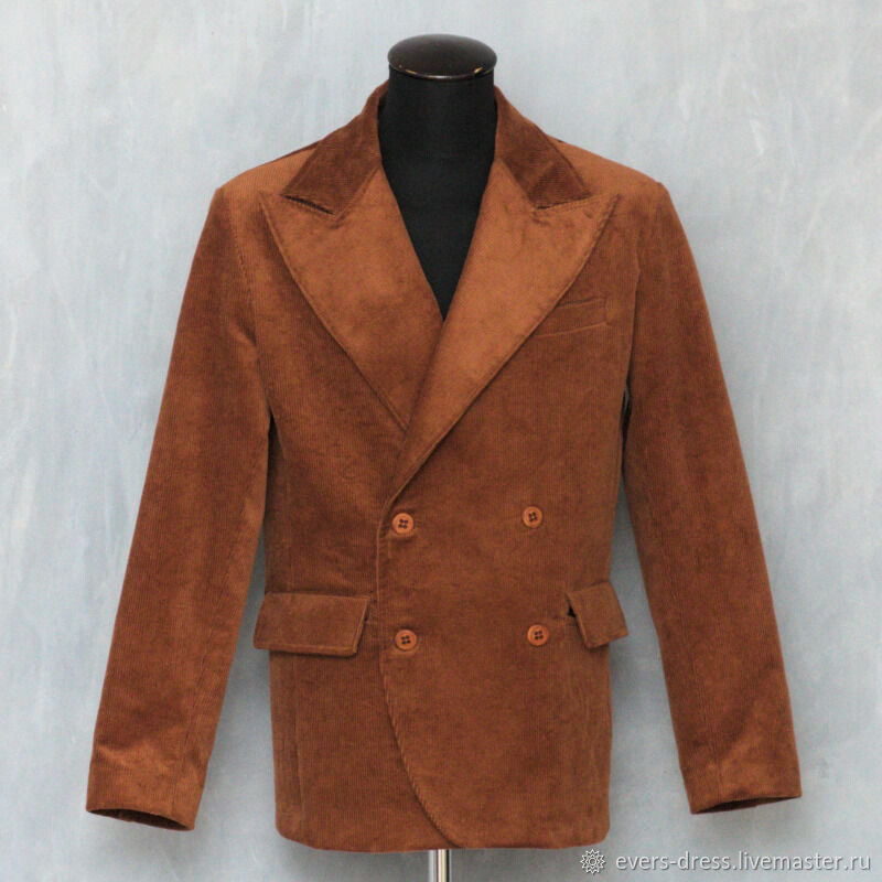 Пиджак мужской вельветовый, двубортный, хлопок – заказать на Ярмарке ...