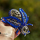 Brooch-pin: Royal blue beetle with super sparkling Geode. Brooch. Brooches. N_Belokon_jewelry. My Livemaster. Фото №5