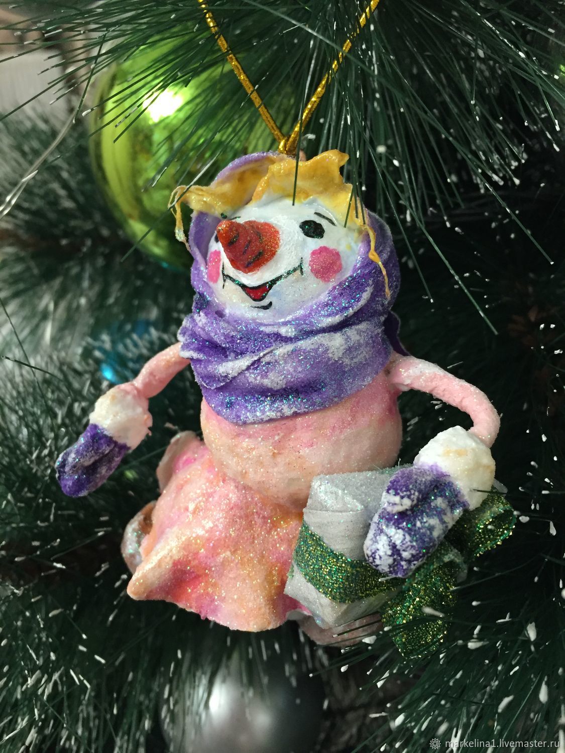 Ватная елочная игрушка Снеговик в интернет-магазине на Ярмарке Мастеров ...