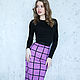 Pencil skirt made of eco-suede Cage, figure-hugging lilac skirt. Skirts. mozaika-rus. Ярмарка Мастеров.  Фото №4