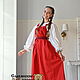 Linen circular red sundress. Costumes3. Slavyanskie uzory. Online shopping on My Livemaster.  Фото №2