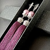 Earrings clip-on earrings for girls Pink brush