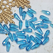 Материалы для творчества handmade. Livemaster - original item Beads Drops 9/4 mm Blue Rainbow 1 piece Briolettes. Handmade.