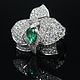 Order Orchid Ring Diamonds Emerald White Gold 750 Samples IV0046. Sunny Silver. Livemaster. . Rings Фото №3
