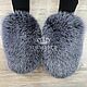 Fur mittens made of arctic fox fur in blue-gray color, Mittens, Moscow,  Фото №1