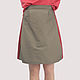 Cotton skirt with stripes short khaki. Skirts. Yana Levashova Fashion. My Livemaster. Фото №4
