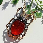 Украшения handmade. Livemaster - original item Scarab beetle Brooch amber souvenir talisman amulet gift for the woman mA. Handmade.