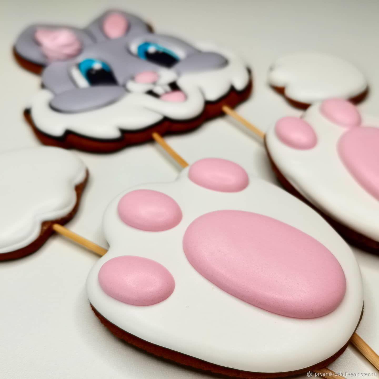 Пряники топперы для торта Заяц ушки лапки – заказать на Ярмарке ...