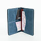 Докхолдер / обложка на паспорт с карманами, цвет Синий. Обложки. Plan A Leather. Ярмарка Мастеров.  Фото №4