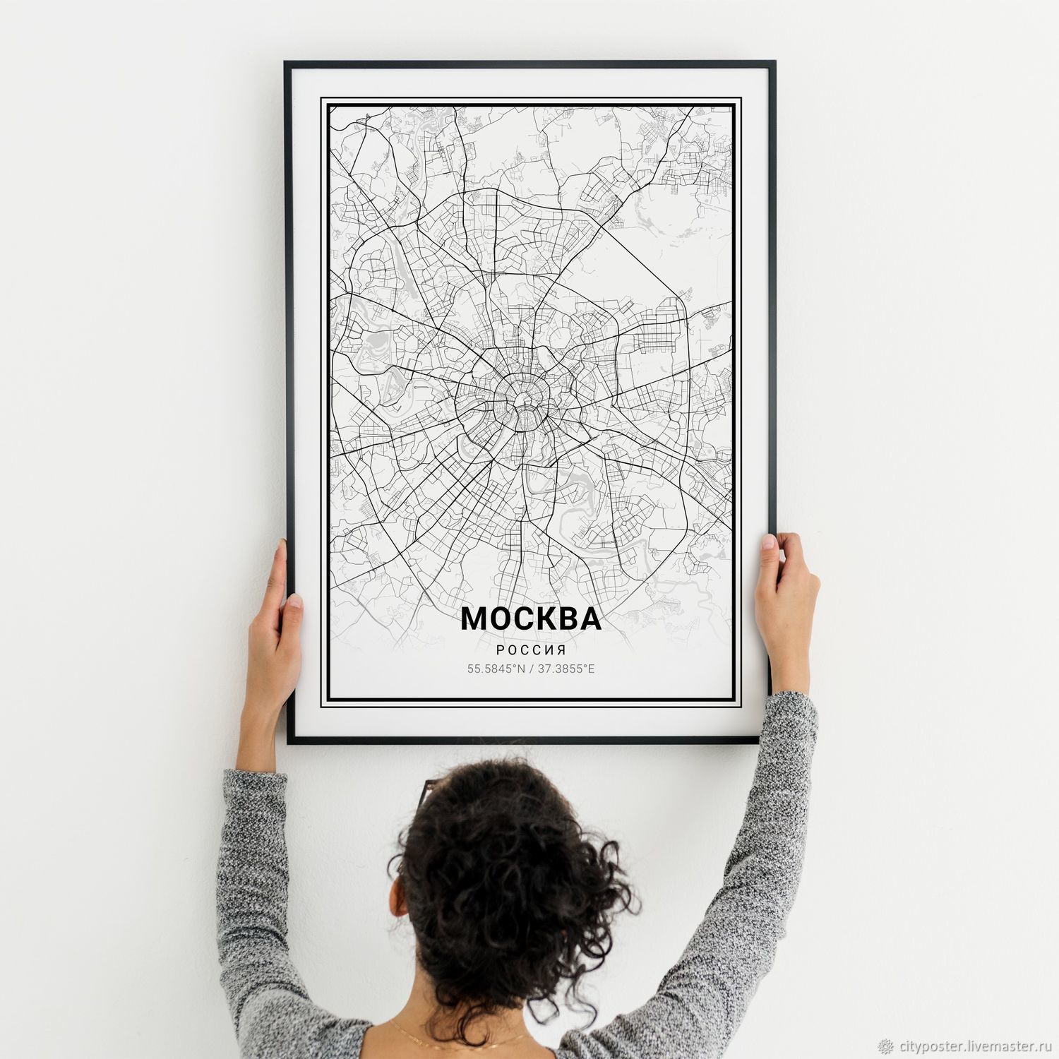 Постер Карта Москвы. Интерьерный постер. 18 размеров в интернет ...