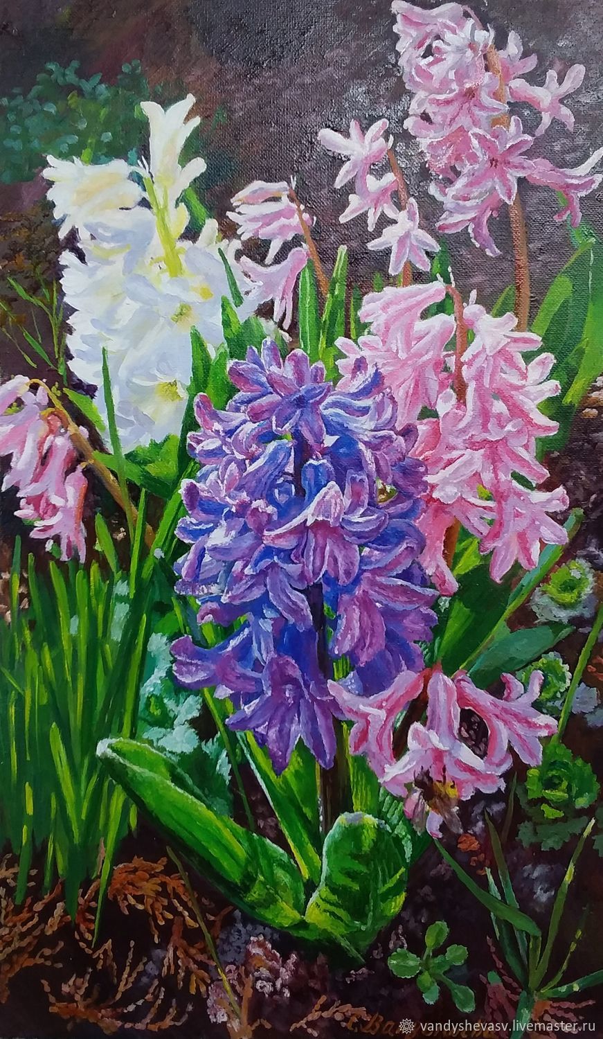 Картина \"Гиацинты\" купить в интернет-магазине Ярмарка Мастеров по цене ...