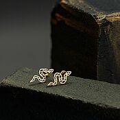 Украшения handmade. Livemaster - original item Snake Earrings (Snake) | Gold-plated silver | Geometry Collection. Handmade.