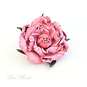 Украшения handmade. Livemaster - original item Elastic Hair Band Tea Rose Leather Flower Decoration Gift. Handmade.