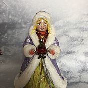 Продана! Ватная игрушка " Девочка на снежном шаре"