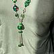 Author's decoration Svetlana Boiko. A necklace handmade from natural stones to buy at the Fair Masters. Long original green decoration, gorgeous large boho beads
