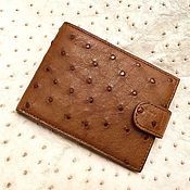 Сумки и аксессуары handmade. Livemaster - original item Wallet made of genuine ostrich leather, light brown color.. Handmade.