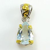 Украшения handmade. Livemaster - original item Silver pendant with blue Topaz.. Handmade.