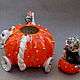 Order Pumpkin Kettle-carriage and seals. Journey. Mila. Livemaster. . Teapots & Kettles Фото №3