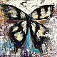 Abstract painting with a butterfly. Butterfly large picture in the interior, Pictures, Moscow,  Фото №1