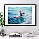 Picture of a girl on a surfboard rushing through the waves of the ocean, Pictures, Moscow,  Фото №1