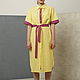 Dress shirt yellow and fuchsia two tone summer linen and cotton combo.
