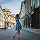 Платье-рубашка " Цветики на небесно голубом". Платья. Александра Майская. Ярмарка Мастеров.  Фото №5