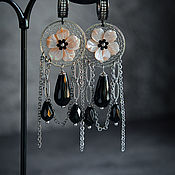 Украшения handmade. Livemaster - original item Earrings with agate and mother of pearl. Handmade.