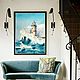 Lighthouse seascape painting with sea and storm. The picture LIGHTHOUSE, Pictures, Moscow,  Фото №1