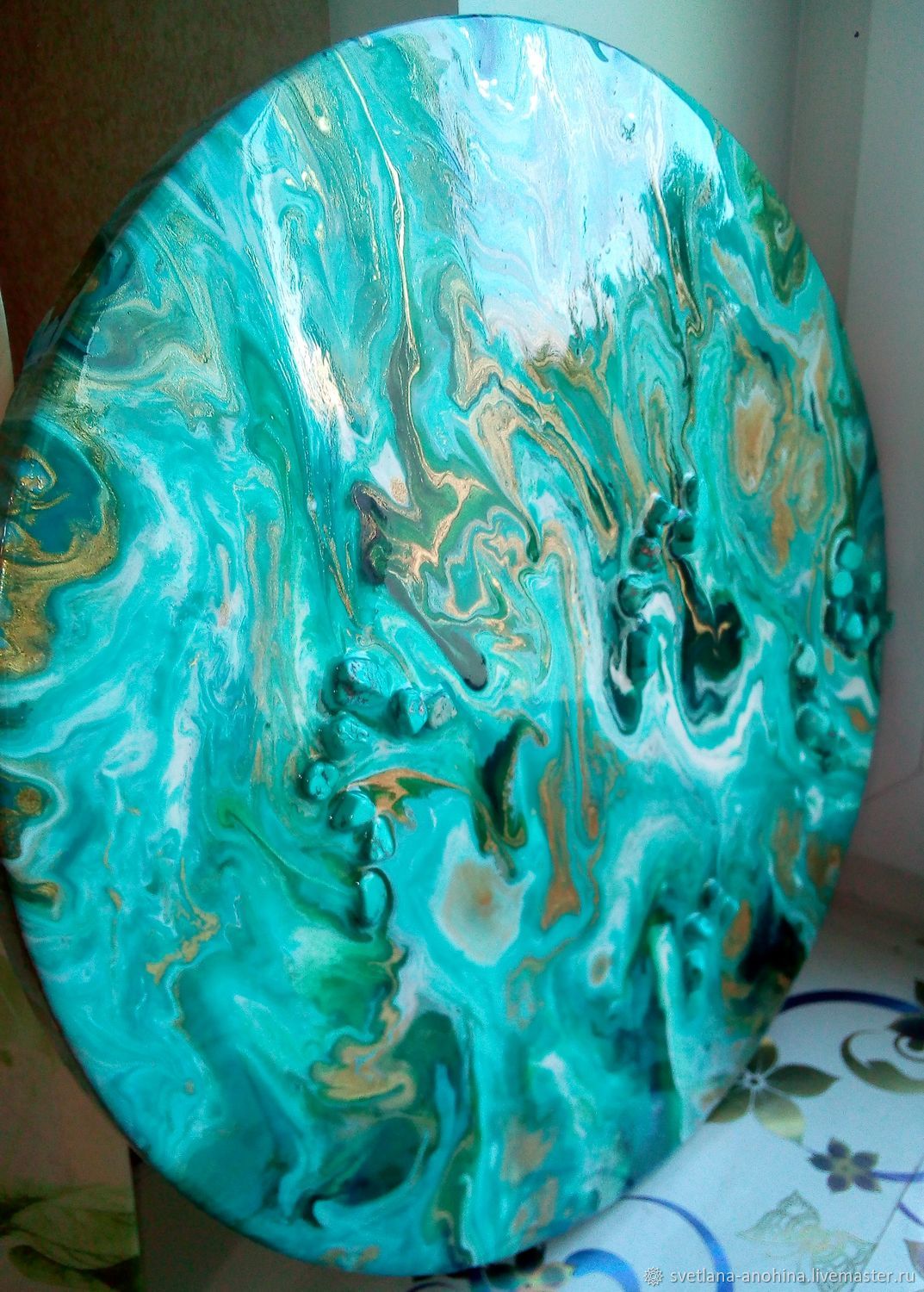 Картина эпоксидной смолой Бирюза в интернет-магазине Ярмарка Мастеров ...