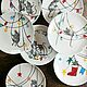 Праздничный НОВОГОДНИЙ набор десертных тарелок с весёлыми мышатами, Новогодние сувениры, Анапа,  Фото №1