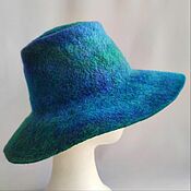 Аксессуары handmade. Livemaster - original item Women`s hat with brim. The telescope is emerald turquoise.. Handmade.