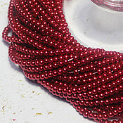 Материалы для творчества handmade. Livemaster - original item Beads 95 pcs Glass Pearls 3mm Red. Handmade.