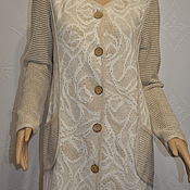 Elongated jacket with embroidery.half-wool,48-50p