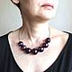 Колье из выдувных фиолетовых бусин на леске. Колье. Вера Борисова (-vb-). Ярмарка Мастеров.  Фото №4