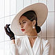 Wide-brimmed hat in the style of Dior. Color milk, Hats1, Moscow,  Фото №1