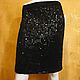 Skirt with sequins knit black attached elastic, Skirts, Novosibirsk,  Фото №1