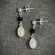 Серьги - пусеты с подвеской из жемчуга и шпинели. Серьги-пусеты. OM Jewelry. Ярмарка Мастеров.  Фото №4