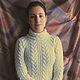 Cream-colored purebred sweater. Sweaters. Irina-knitting. My Livemaster. Фото №6
