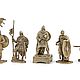 Soldiers figurines, knights, brass, 7-8 cm, Figurine, Moscow,  Фото №1
