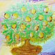 Painting an apple tree on a rainbow. Watercolor mother-of-pearl 'Babushkin' 270h390 mm, Pictures, Volgograd,  Фото №1