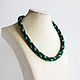 Green string necklace made of beads, Necklace, Ulan-Ude,  Фото №1
