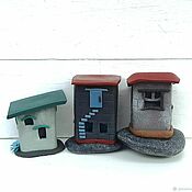 Цветы и флористика handmade. Livemaster - original item Small houses for mini garden decor Gray house on stone. Handmade.