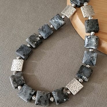 Украшения ручной работы. Ярмарка Мастеров - ручная работа Колье из ларвикита.. Handmade.