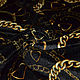 Ткань :0.95м,Бархат шелковый золотистые цепи на черном Версаче. Ткани. Ткани от  МОДНЫХ ВМЕСТЕ. Ярмарка Мастеров.  Фото №6