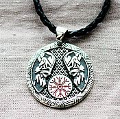 Русский стиль handmade. Livemaster - original item Silver amulet "Vikings.Aegishjelm". Handmade.