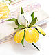 Iris flower brooch incredible tenderness yellow white, Brooches, Kursk,  Фото №1