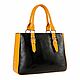 A bright bag made of genuine leather in black and orange colors, Vintage bags, Nelidovo,  Фото №1