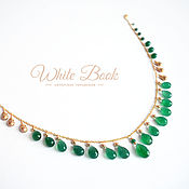 Украшения handmade. Livemaster - original item Necklace with green onyx, set, gilding. Handmade.