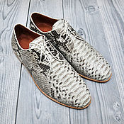 Обувь ручной работы handmade. Livemaster - original item Men`s python leather derby, premium, in natural color... Handmade.